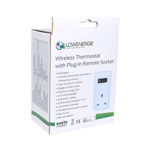 Lowenergie Plug in Heating Thermostat Remote Control Wireless Digital Electric RF Socket 1