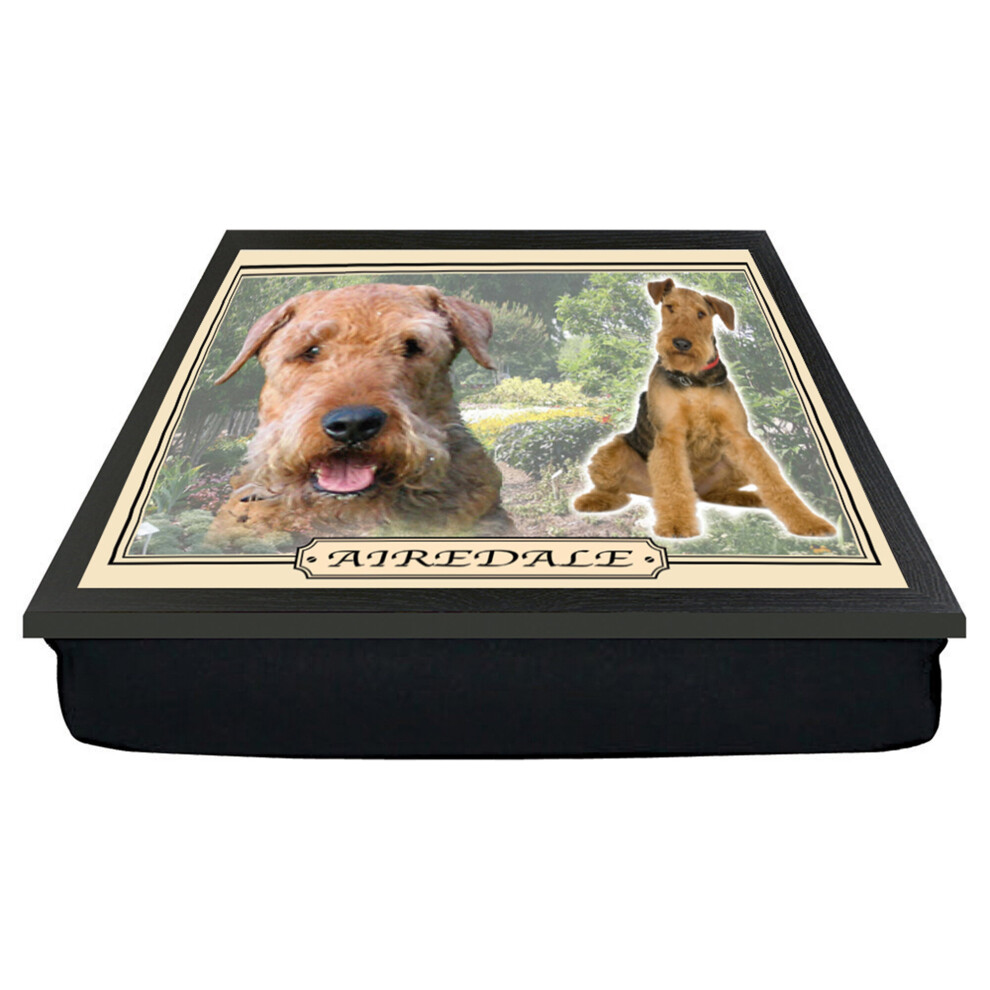 Airedale Dog Breed Cushion Lap Tray Gift