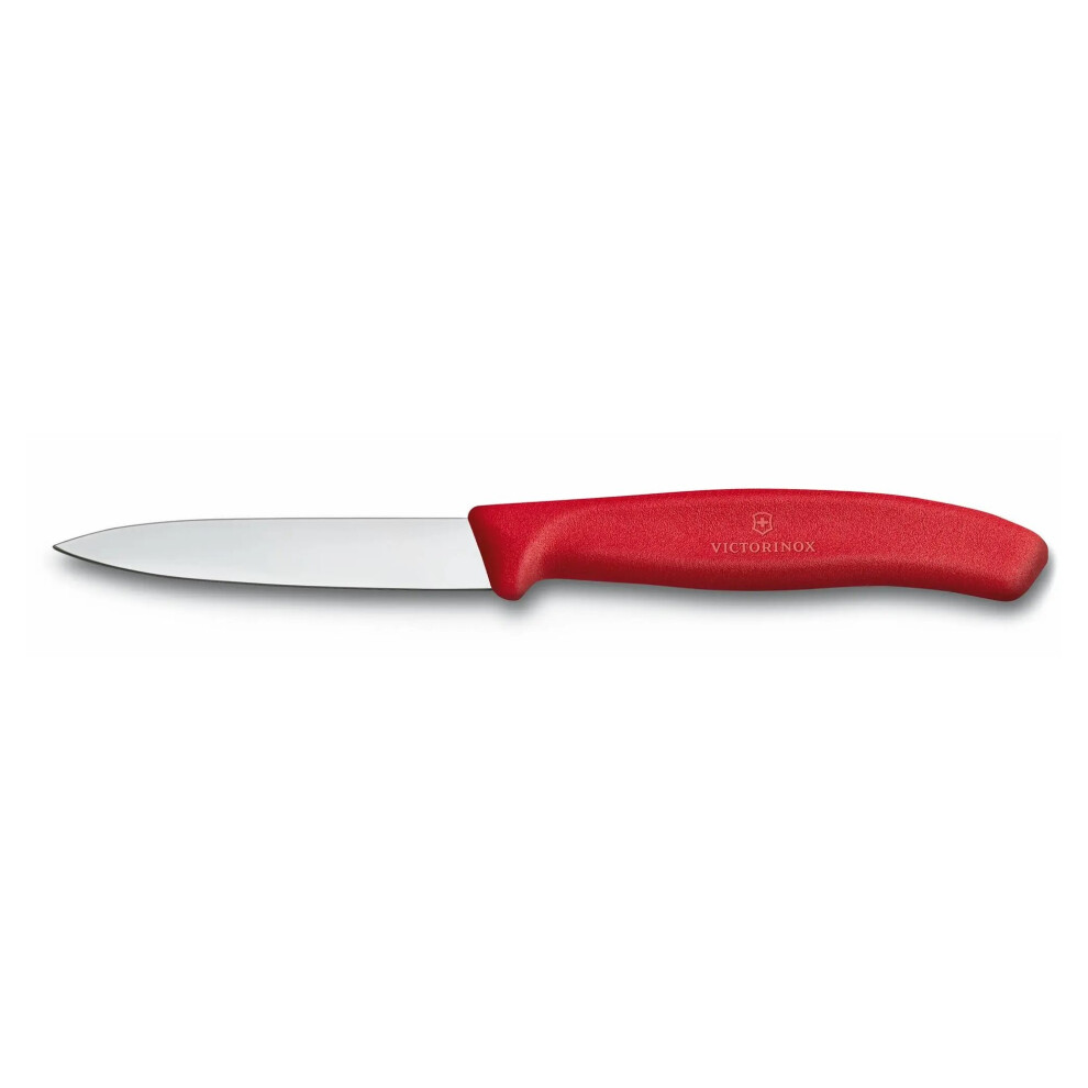 (red) Victorinox Paring Knife Fresh Colours collection - 8cm pointed - straight blade