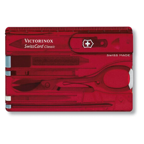 Victorinox (red) Genuine Victorinox Swiss Card - various colours - Multi Function Swisscard Tool