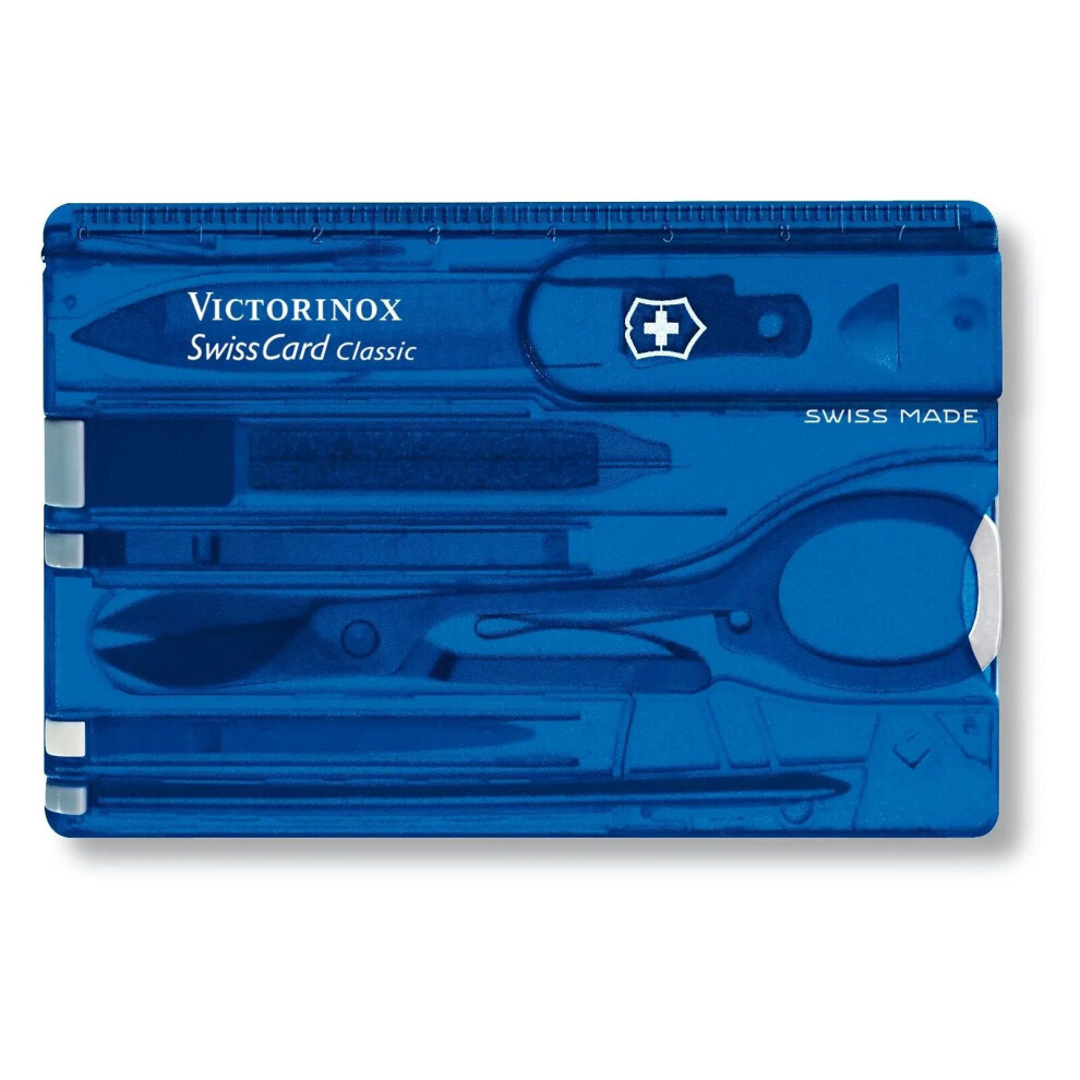 (blue) Genuine Victorinox Swiss Card - various colours - Multi Function Swisscard Tool