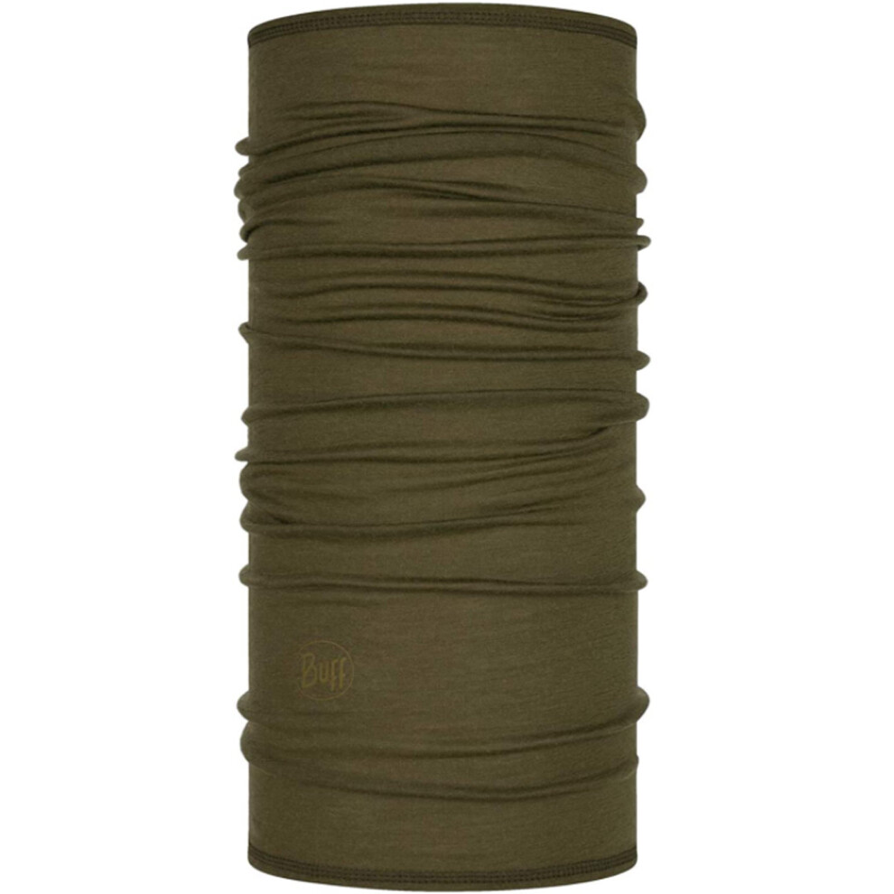 Buff Unisex Lightweight Merino Wool Outdoor Neckwear Tubular Scarf - Solid Bark Brown