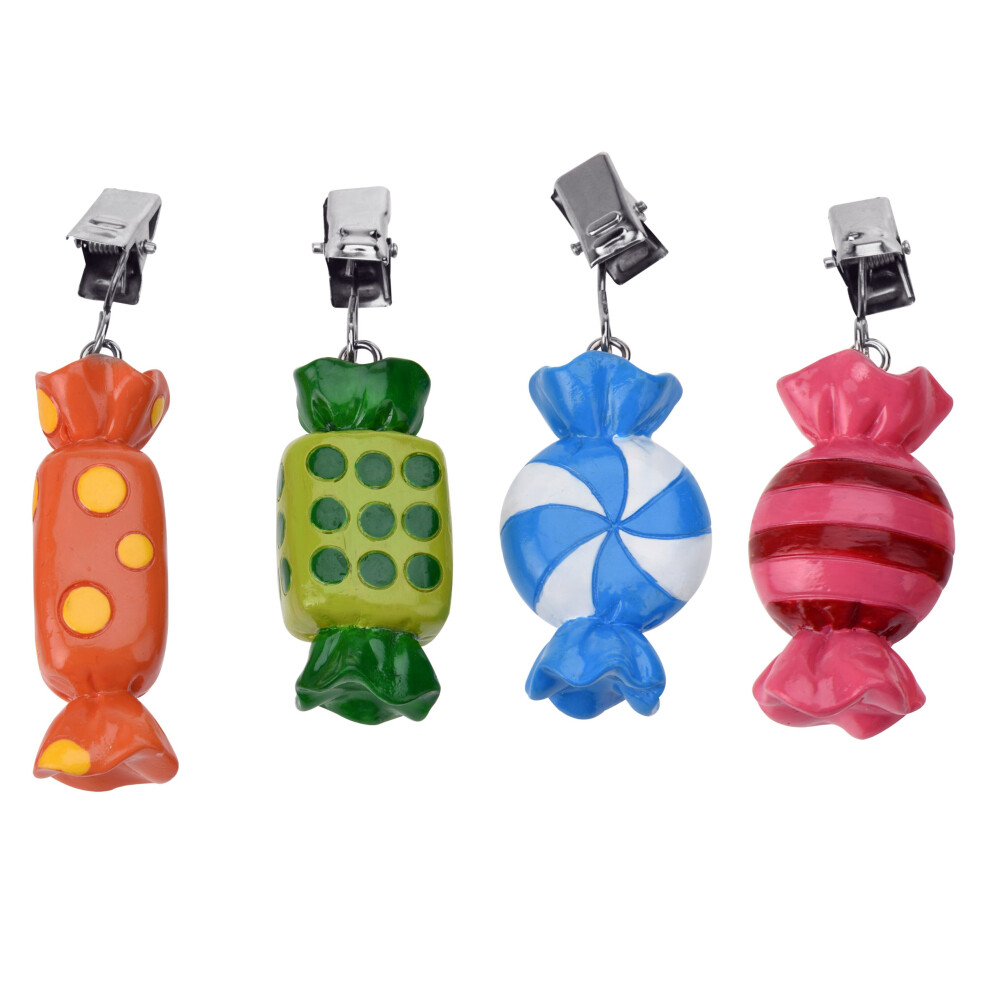 (8 , Candy) 4 Or 8 Wood Tablecloth Novelty Clip On Weights