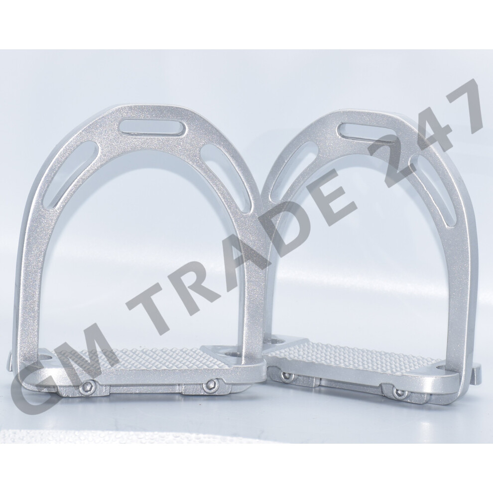 Photos - Equestrianism Jinn Stirrups Silver Metallic - Horse Riding Stirrups - Light Weight