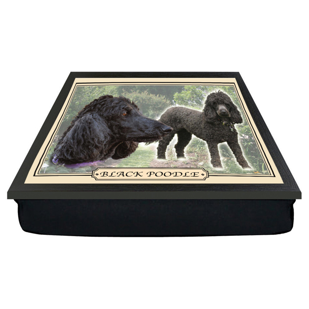 Black Poodle Breed Cushion Lap Tray Gift