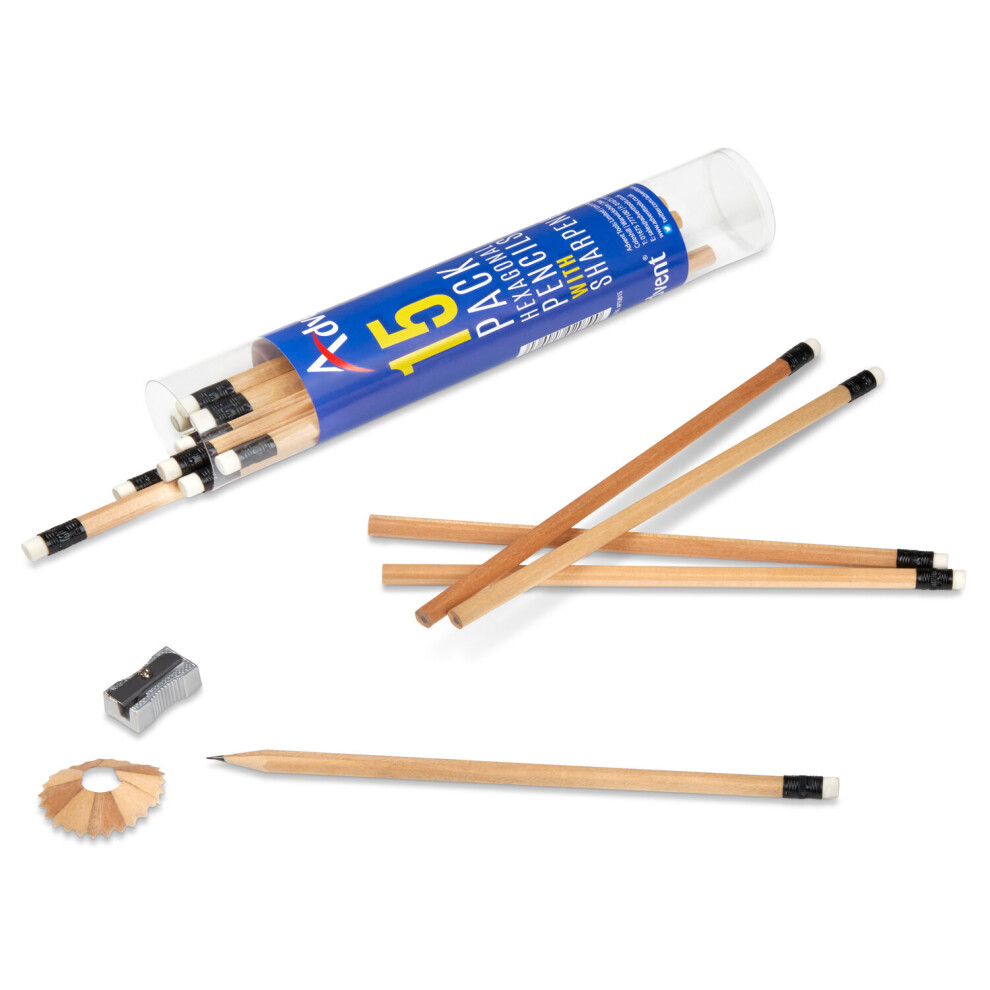 Advent Hexagonal Carpenters Pencils Tub Of 15 + Sharpener - Acp-Tub15 5060027020790