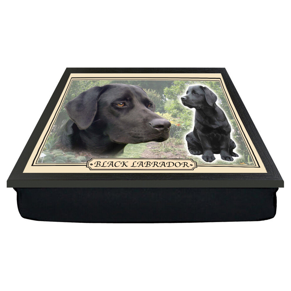 Black Labrador Dog Breed Cushion Lap Tray Gift