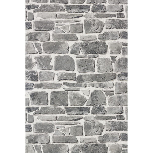 Rasch - Brick Stone Wall Effect - Grey - Luxury Textured Wallpaper 265620