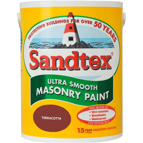 Sandtex Sandtex 5L Smooth Masonry Paint Terracotta
