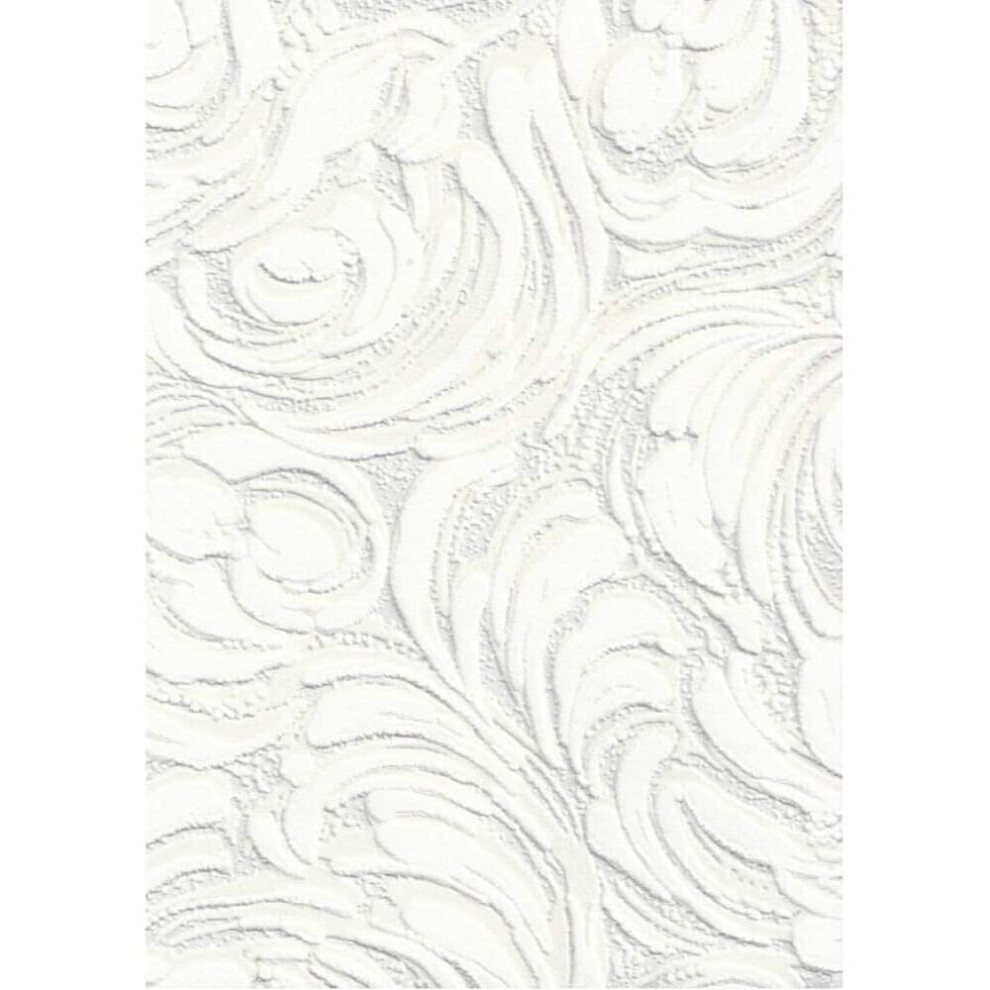 Anaglypta White Blown Vinyl Embossed Textured Paintable Pattern Wallpaper 2613-11 4000776261311