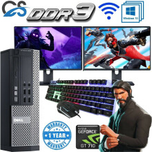 Fast Gaming Dell Bundle Tower Pc Full Set Computer System Intel I5 8Gb 500Gb Gt710 - Refurbished