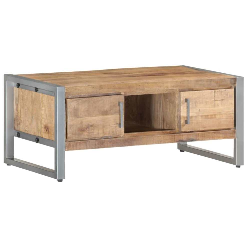 vidaXL Rough Mango Wood Coffee Table Wooden Couch Accent Desk Living Room