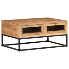 vidaXL Solid Acacia Wood Coffee Table Wooden Side End Couch Desk Living Room