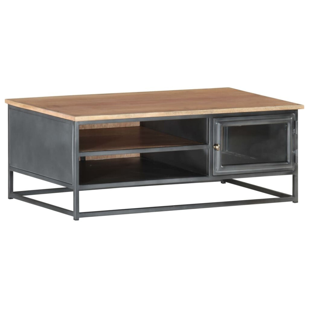 Vidaxl Solid Acacia Wood Coffee Table Grey Wooden Couch Accent Desk Indoor