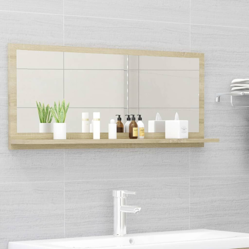 Vidaxl Bathroom Mirror Sonoma Oak Engineered Wood Home Indoor Washroom Mirror