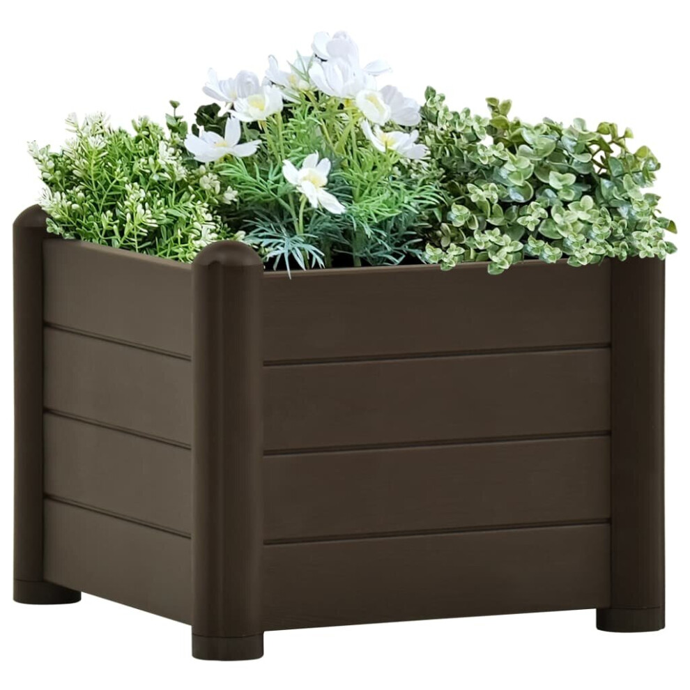 vidaXL Garden Raised Bed PP Mocha Outdoor Planter Planting Plant Box Patio