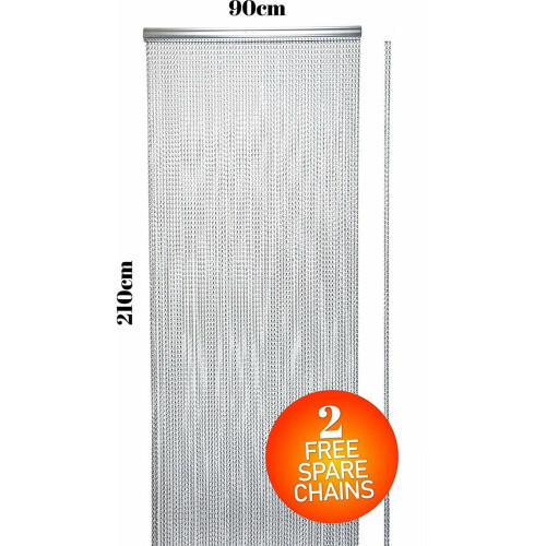 (Silver) Xterminate Aluminium Fly Chain Door Screen 2