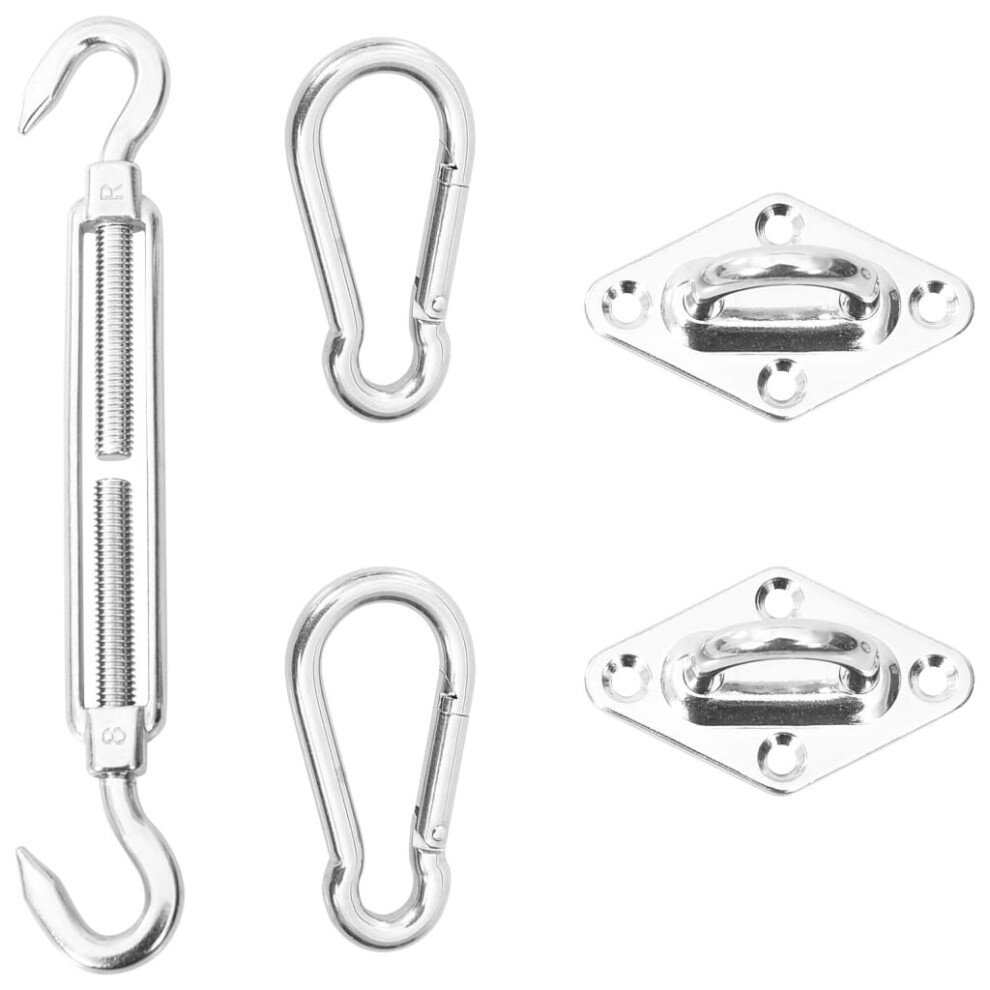 Vidaxl Sunshade Sail Mounting Kit 5 Piece Stainless Steel Awning Fitting Kit