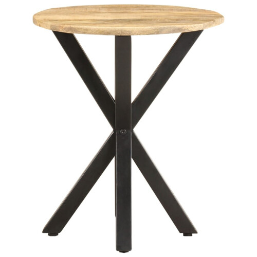 VidaXL vidaXL Solid Mango Wood Side Table with Iron Legs – 48x48x56 cm, Natural Finish 1