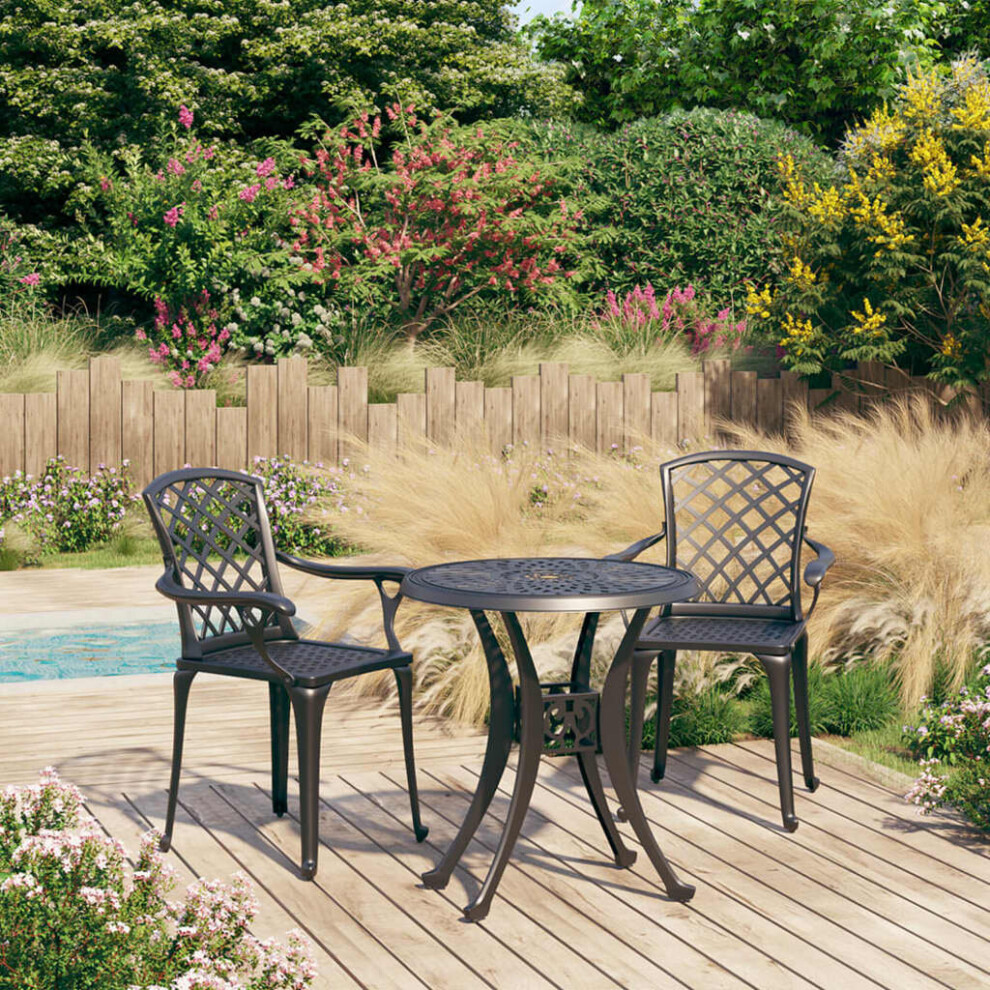 Vidaxl 3 Piece Bistro Set Cast Aluminium Black