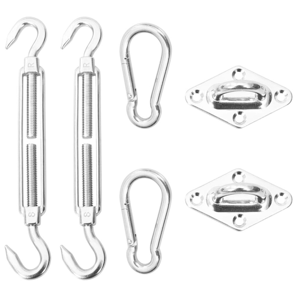 vidaXL Sunshade Sail Mounting Kit 6 Piece Stainless Steel Awning Fitting Kit