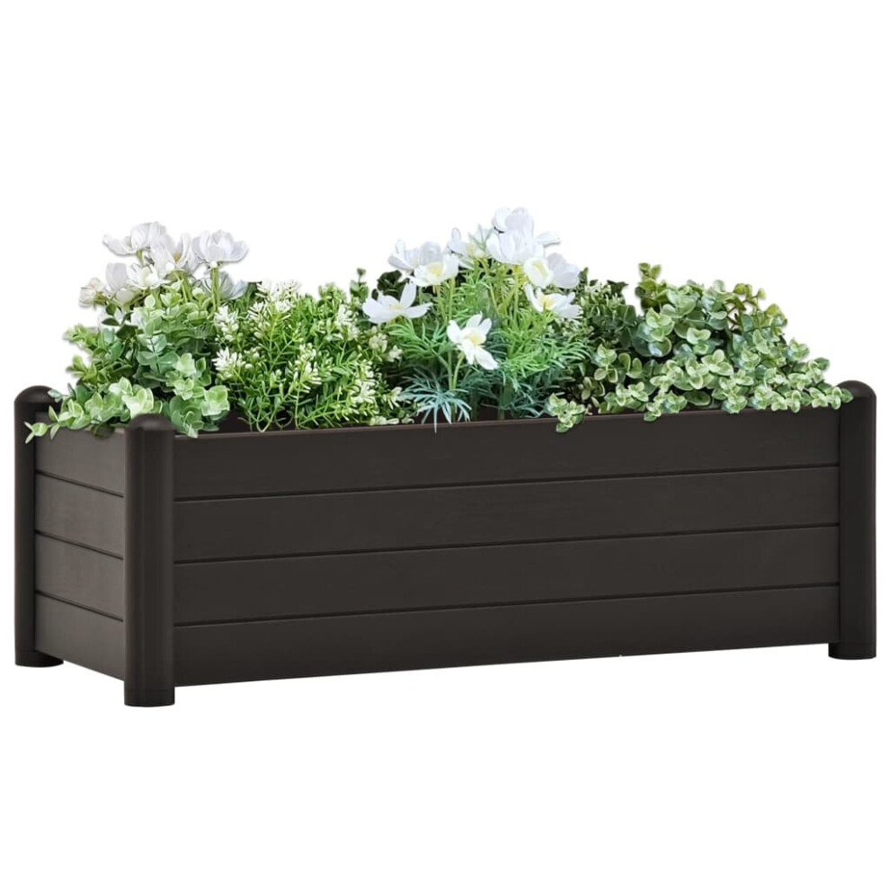 vidaXL Garden Raised Bed PP Anthracite Outdoor Planter Planting Plant Box