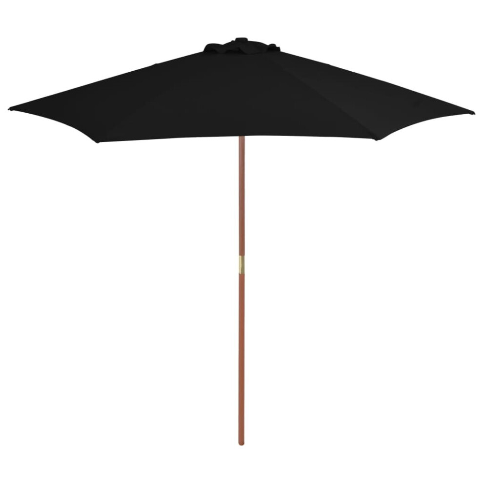 Outdoor Parasol with Wooden Pole Black 270 cm