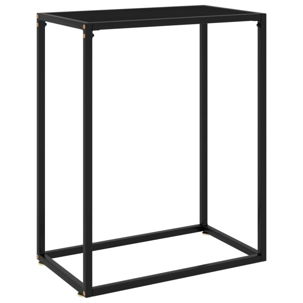 vidaXL Console Table Black 60x35x75 cm Tempered Glass Side Hall End Desk Home-image-OPC-P7J9XW9-NEW