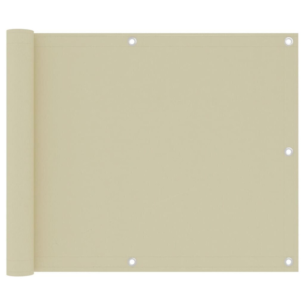 Vidaxl Balcony Screen 75X300 Cm Oxford Fabric Fence Privacy Screening Cream