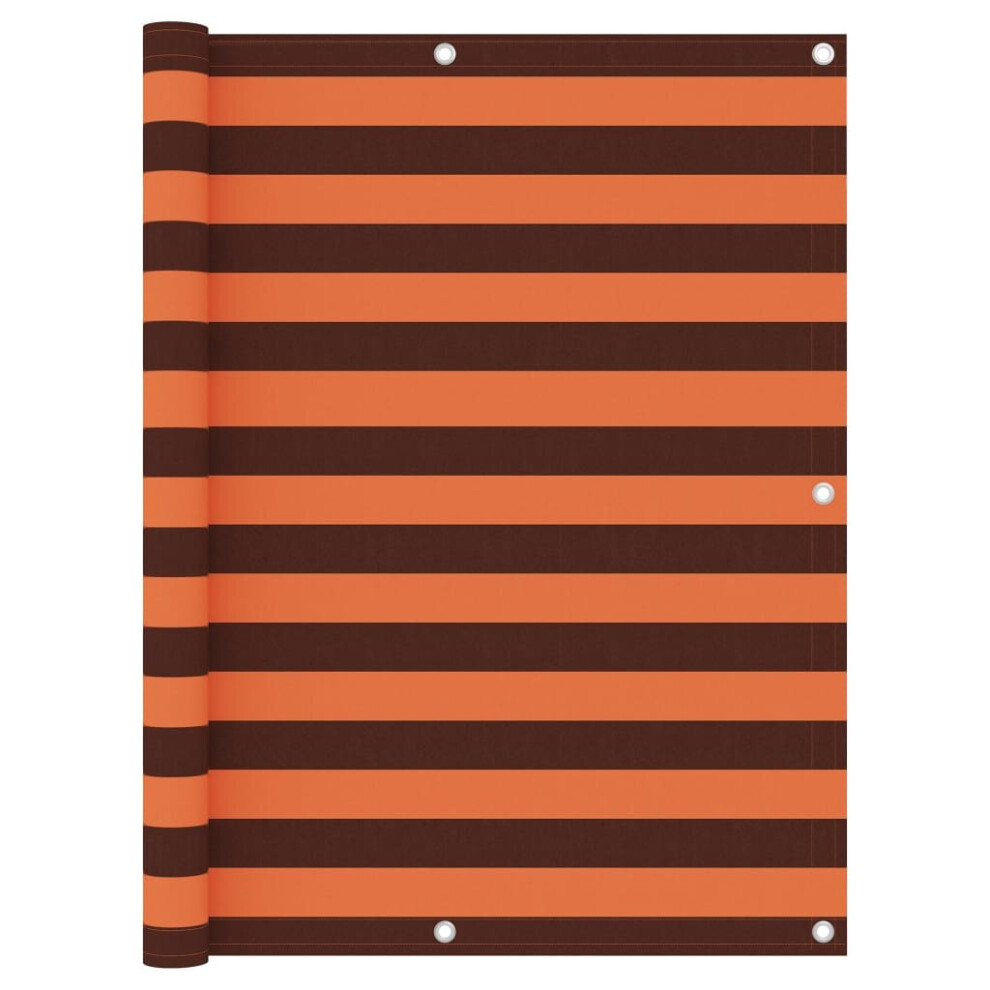 Vidaxl Balcony Screen And 120X500 Cm Oxford Fabric Patio Sunshade Orange/Brown