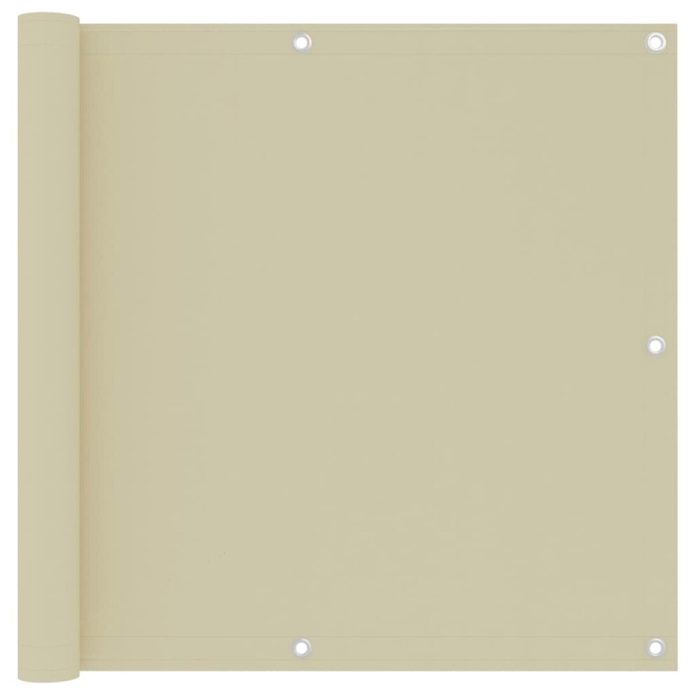 Vidaxl Balcony Screen Cream 90X500 Cm Oxford Fabric Fence Privacy Screening