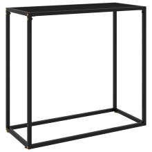vidaXL Console Table Black 80x35x75 cm Tempered Glass Side Hall End Desk Home