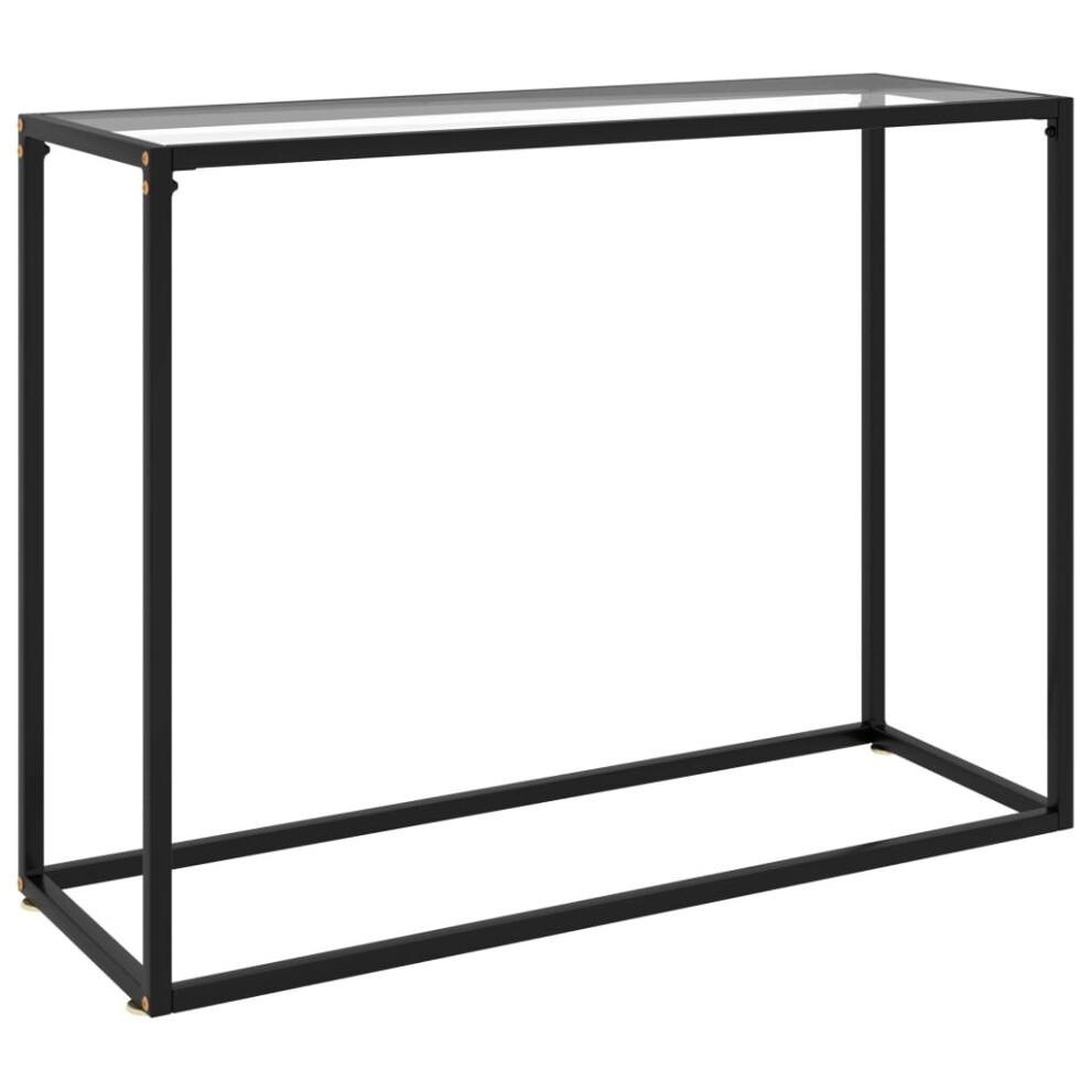 vidaXL Console Table Transparent 100x35x75 cm Tempered Glass Side Hall Desk
