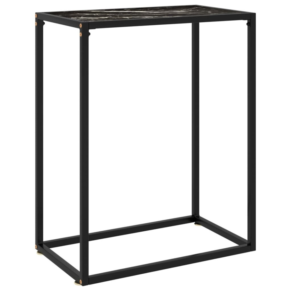 vidaXL Console Table Black 60x35x75 cm Tempered Glass Side Hall End Home Desk