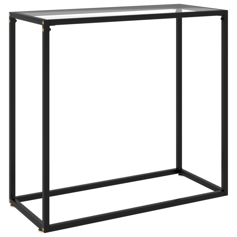 Vidaxl Console Table Transparent 80X35x75 Cm Tempered Glass Side Hall End Desk