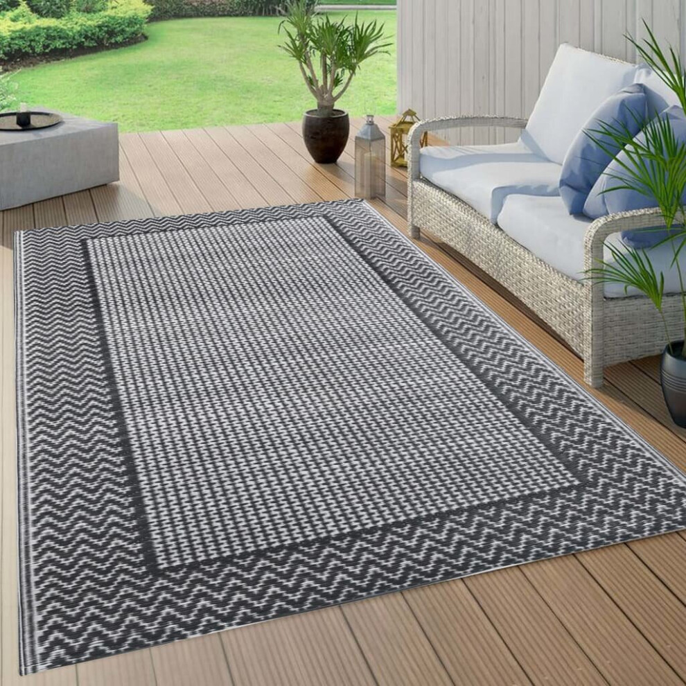 vidaXL Outdoor Carpet Grey 80x150 cm PP Balcony Carpet Outdoor Blanket Rug