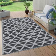 vidaXL Outdoor Carpet ARAKIL Black 120x180 cm PP Balcony Rug Outdoor Blanket