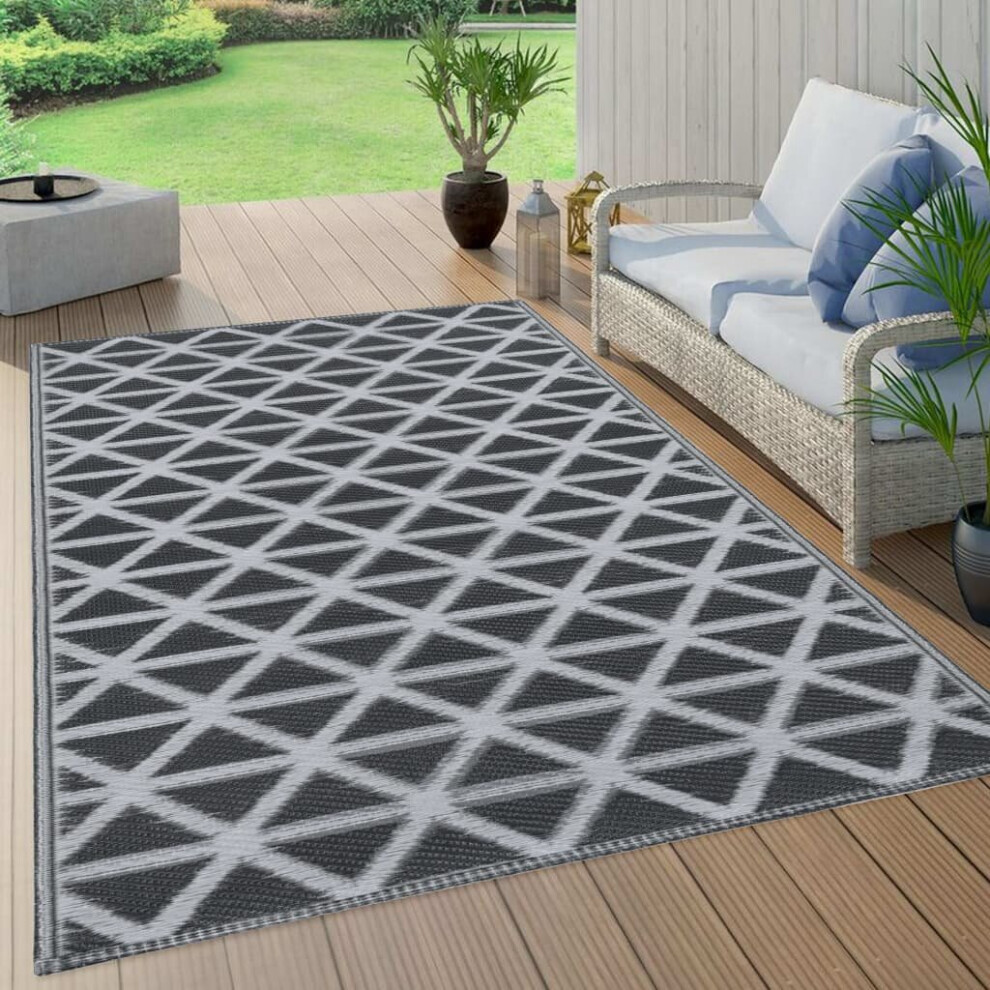 Vidaxl Outdoor Carpet Arakil Black 120X180 Cm Pp Balcony Rug Outdoor Blanket