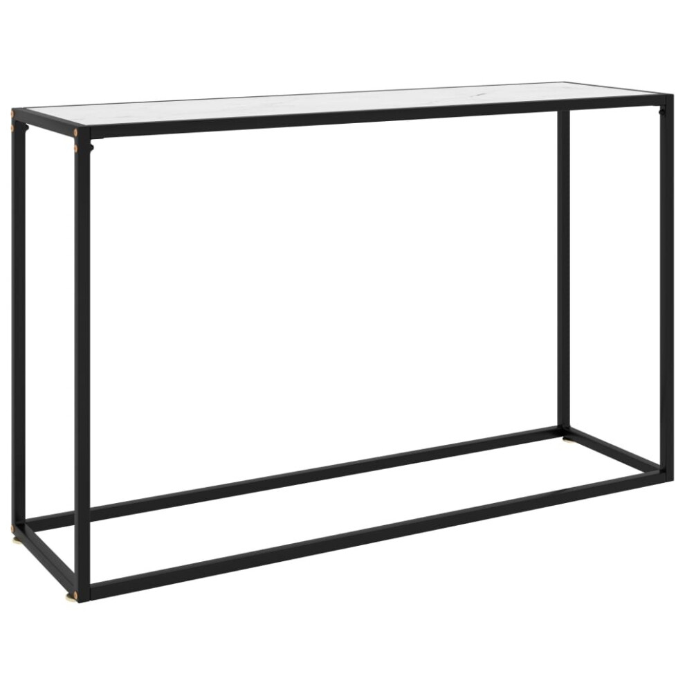 vidaXL Console Table White 120x35x75 cm Tempered Glass Side Hall End Desk Home