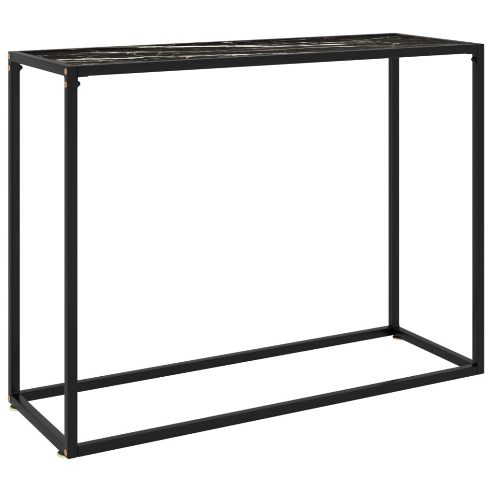 Vidaxl Console Table Black 100X35x75 Cm Tempered Glass Side End Hall Desk Home