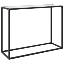 vidaXL Console Table White 100x35x75 cm Tempered Glass Side Hall End Desk Home