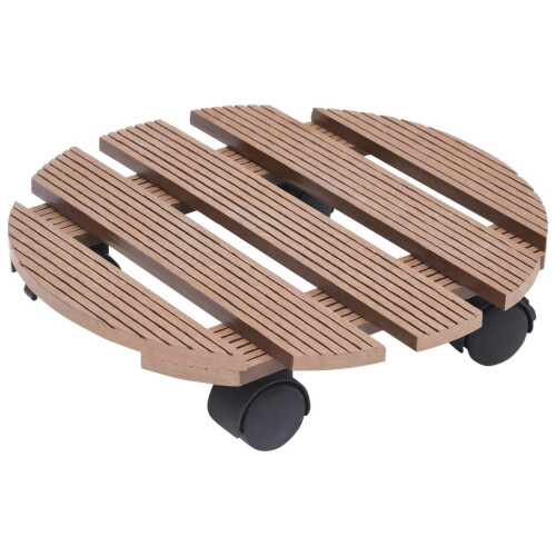 VidaXL vidaXL Pflanzenroller 2 Stk. Braun Ø30x7,5 cm WPC 1