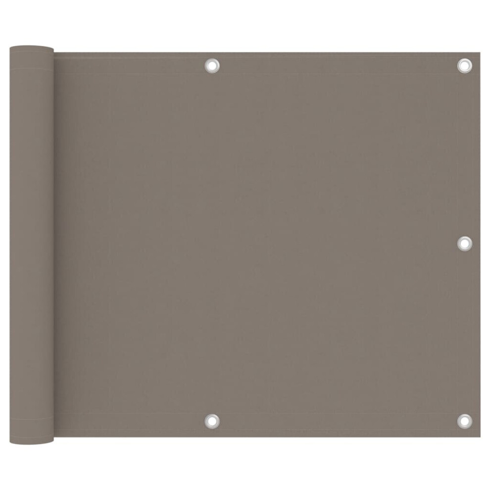 Vidaxl Balcony Screen Taupe 75X600 Cm Oxford Fabric Fence Privacy Screening