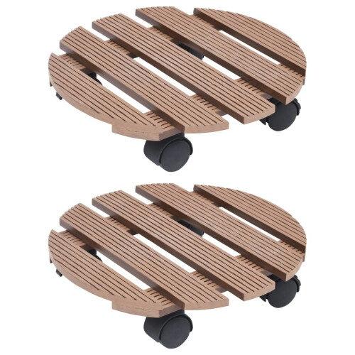 VidaXL vidaXL Pflanzenroller 2 Stk. Braun Ø30x7,5 cm WPC