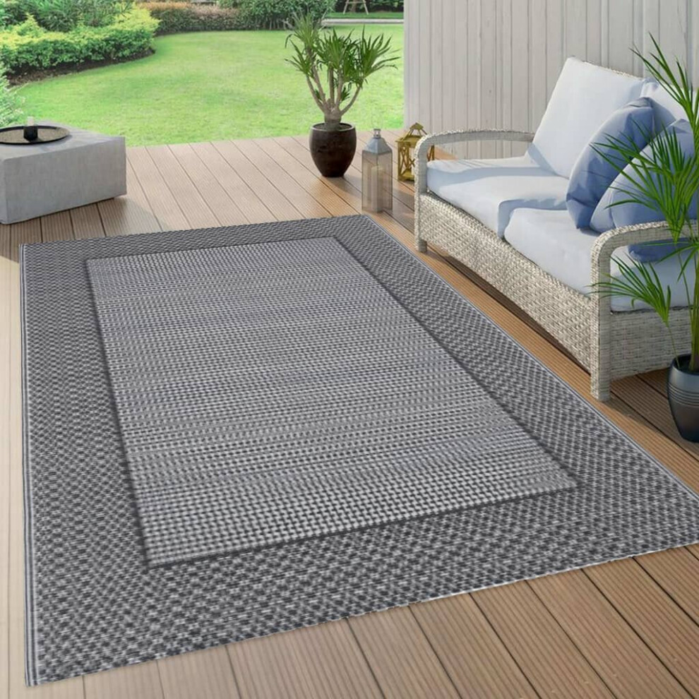 Vidaxl Outdoor Carpet Arakil Grey 120X180 Cm Pp Balcony Rug Outdoor Blanket