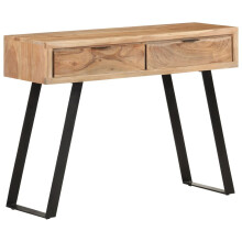 vidaXL Solid Acacia Wood Console Table with Live Edges Accent Desk Living Room