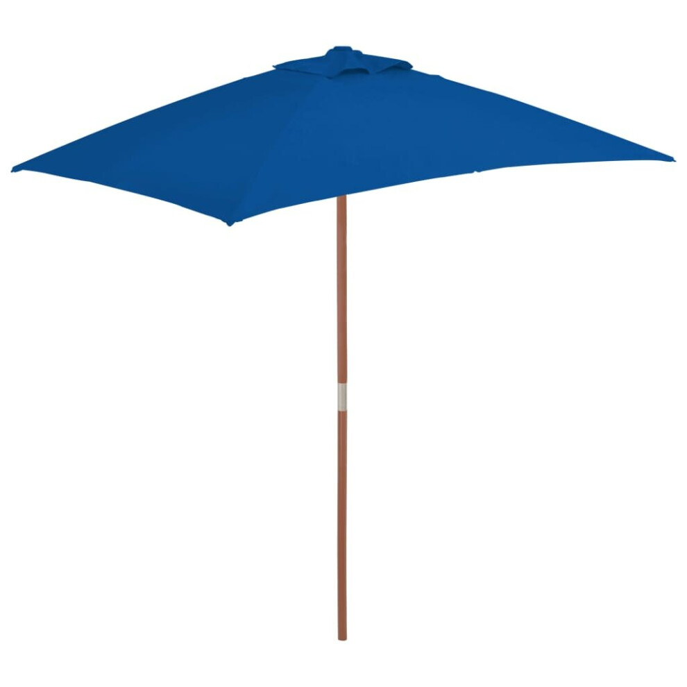 Photos - Parasol VidaXL Garden  with Wooden Pole Sunshade Outdoor Umbrella Canopy Blue 