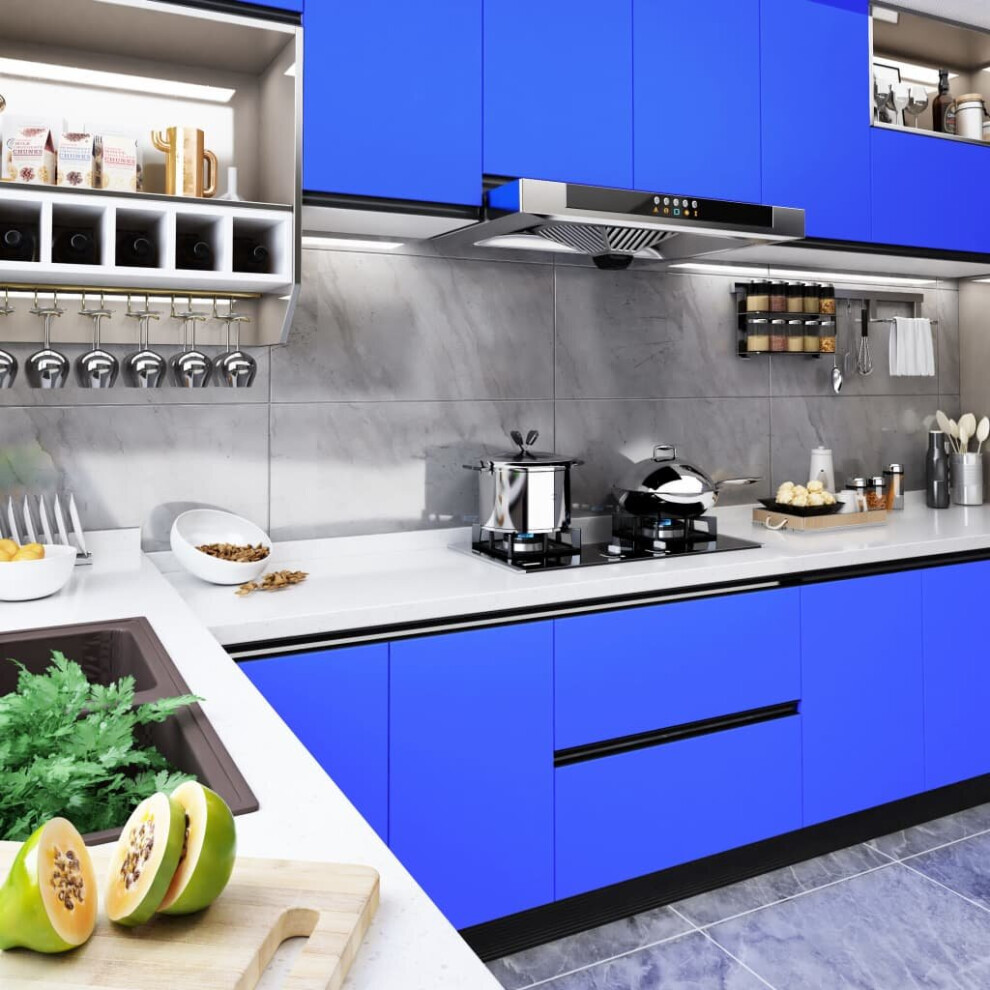 vidaXL Self-adhesive Furniture Film High Gloss Blue PVC Window Home Decoration