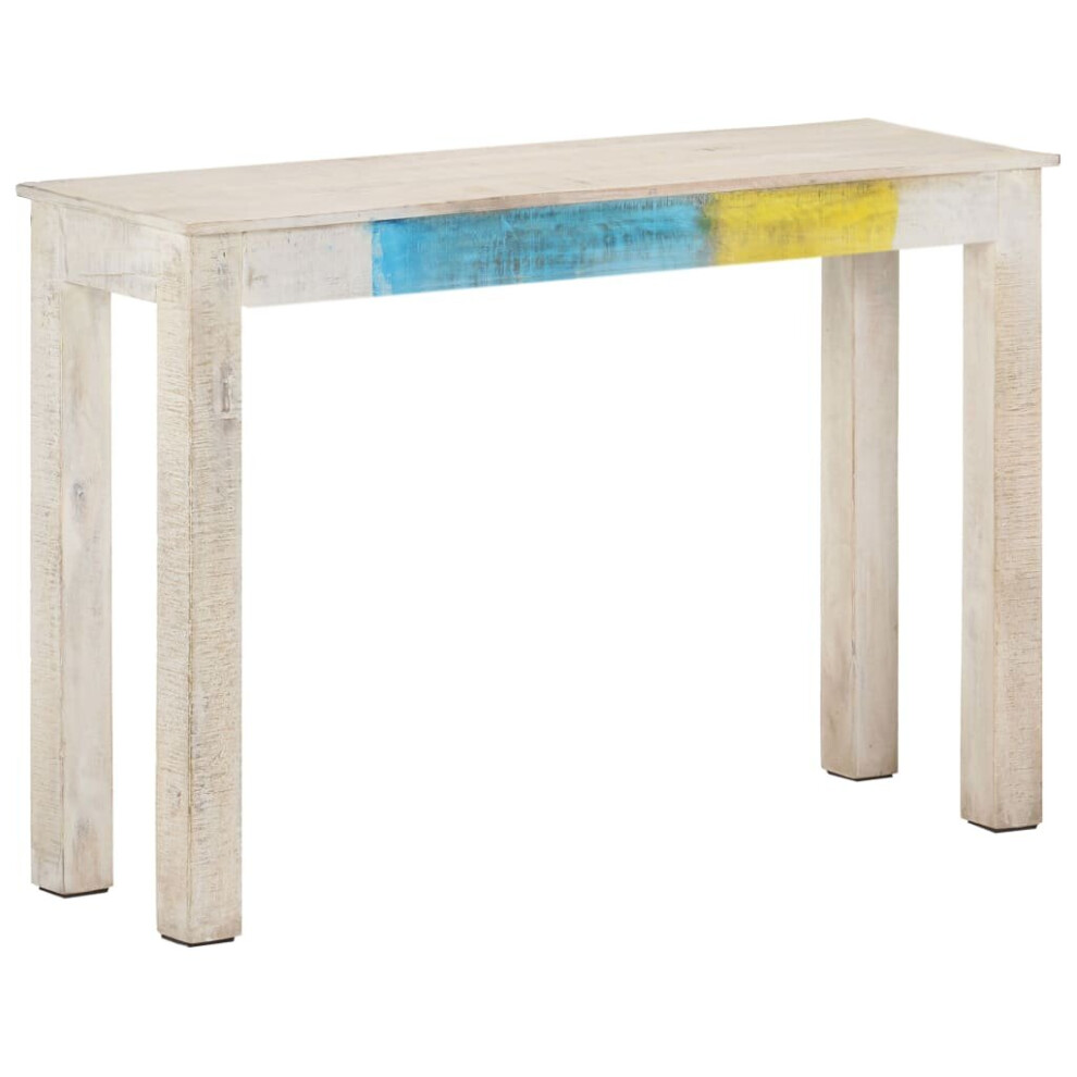 vidaXL Rough Mango Wood Console Table White Desk for under Mirror Furniture
