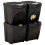 VidaXL vidaXL Stapelbare Mülleimer 4 Stk. Anthrazit 100 L 2